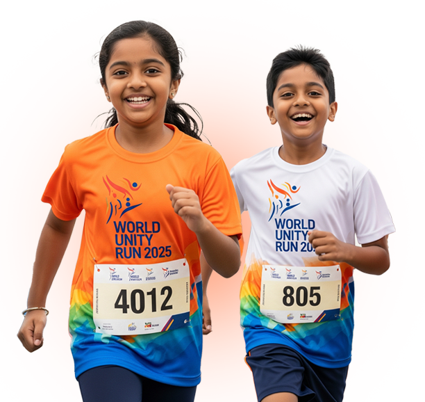 Girl & Boy Children running at World Unity Run 2025